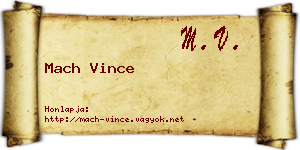 Mach Vince névjegykártya